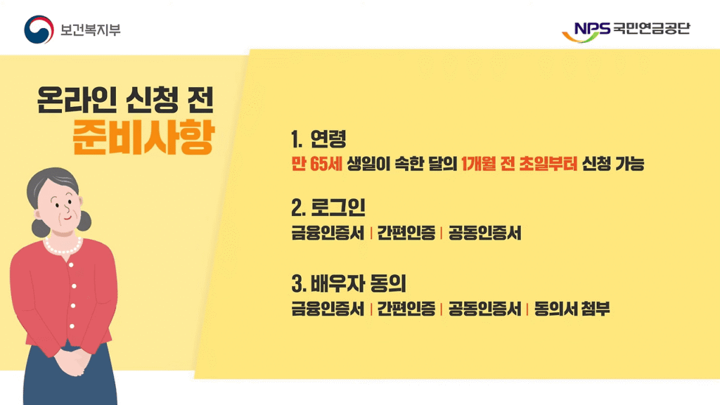기초연금 온라인 신청 전 준비사항