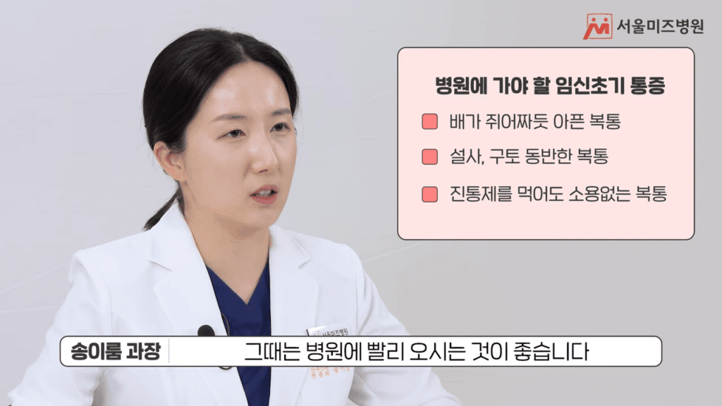 임신초기 통증 설명 사진