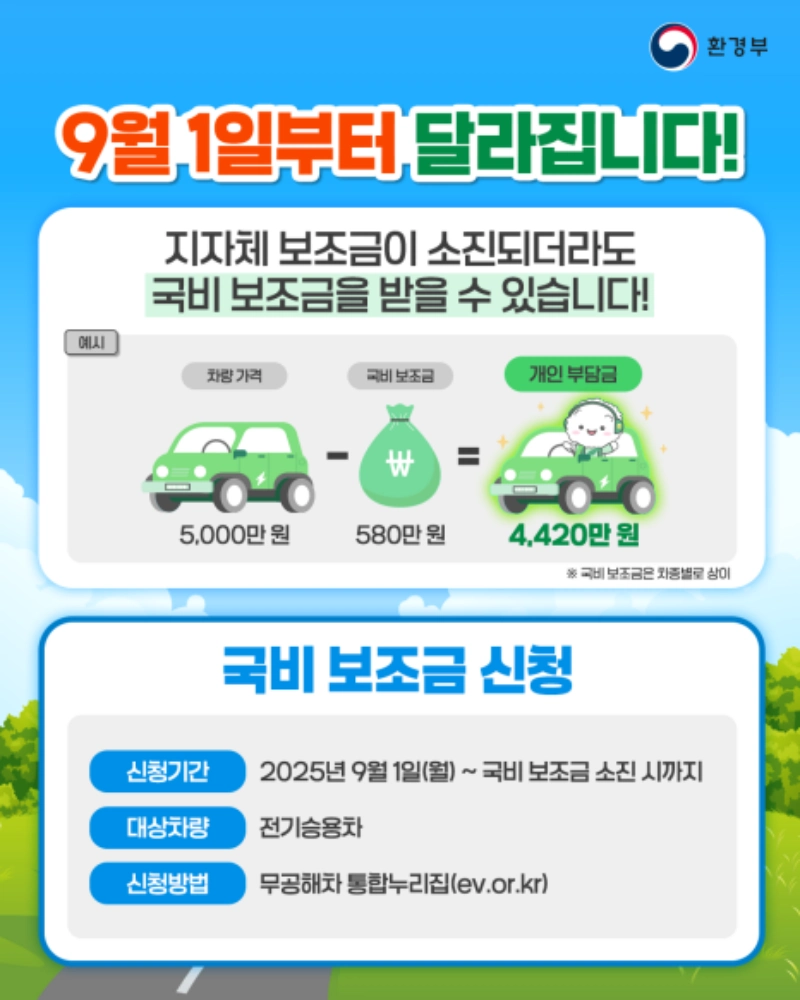 전기차 보조금 신청 안내글