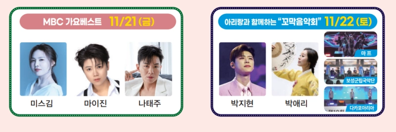 축제 출연가수 라인업